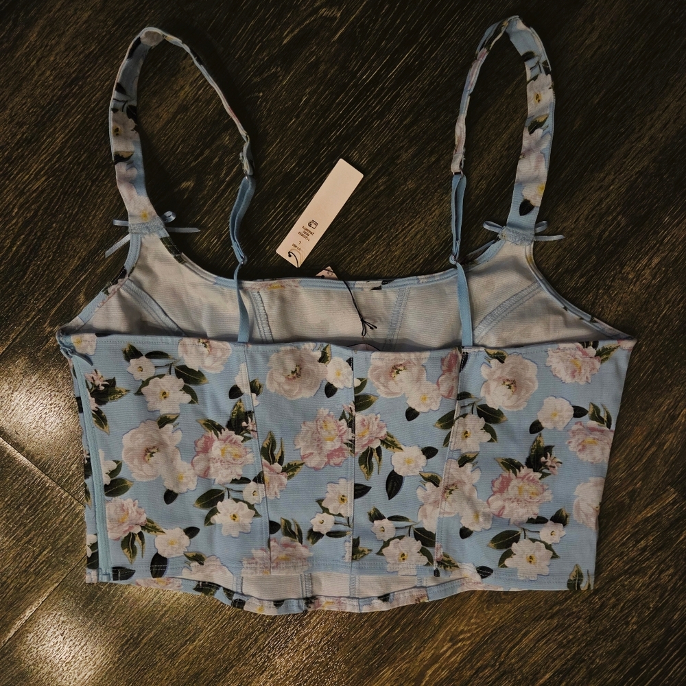 Floral Blue Women's Top - Picture 3 of 3
